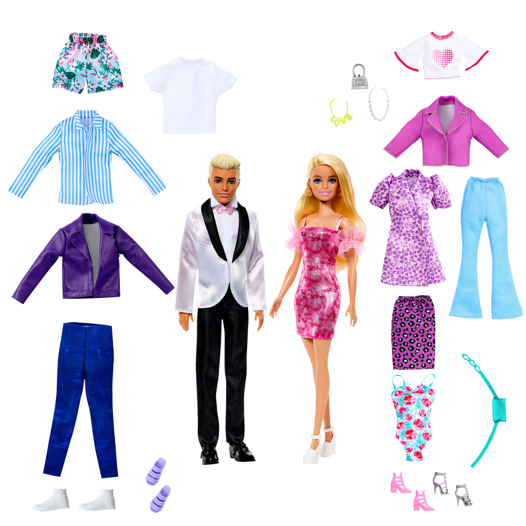 Giysiler ve aksesuarlarla Barbie® ve Ken® kıyafet seti