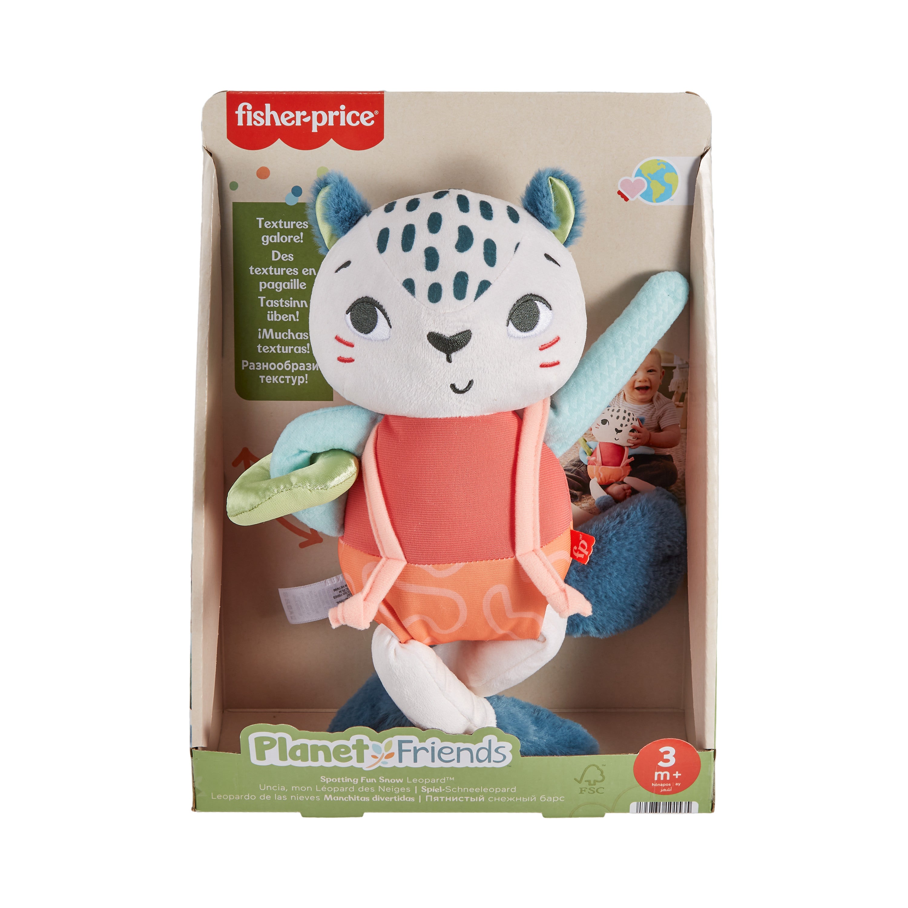 Planet Friends Eğlenceli Dostum Kar Leoparı, bebeklerin duyusal gelişimine yardımcı oyuncak