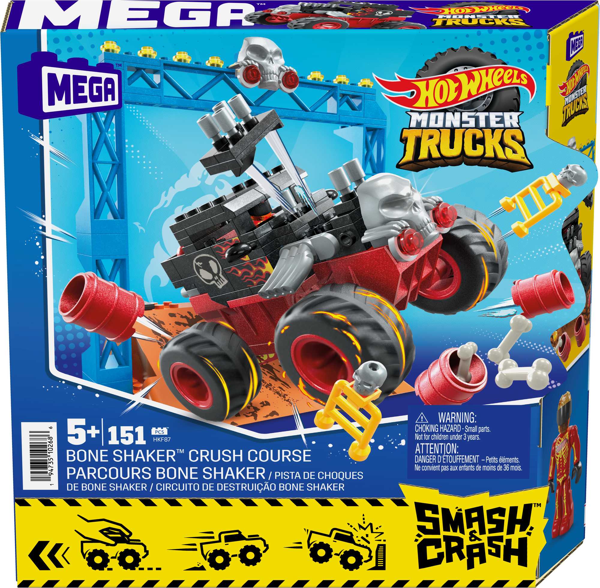 MEGA™ Hot Wheels® Smash N Crash Bone Shaker™ Çarpışma Pisti