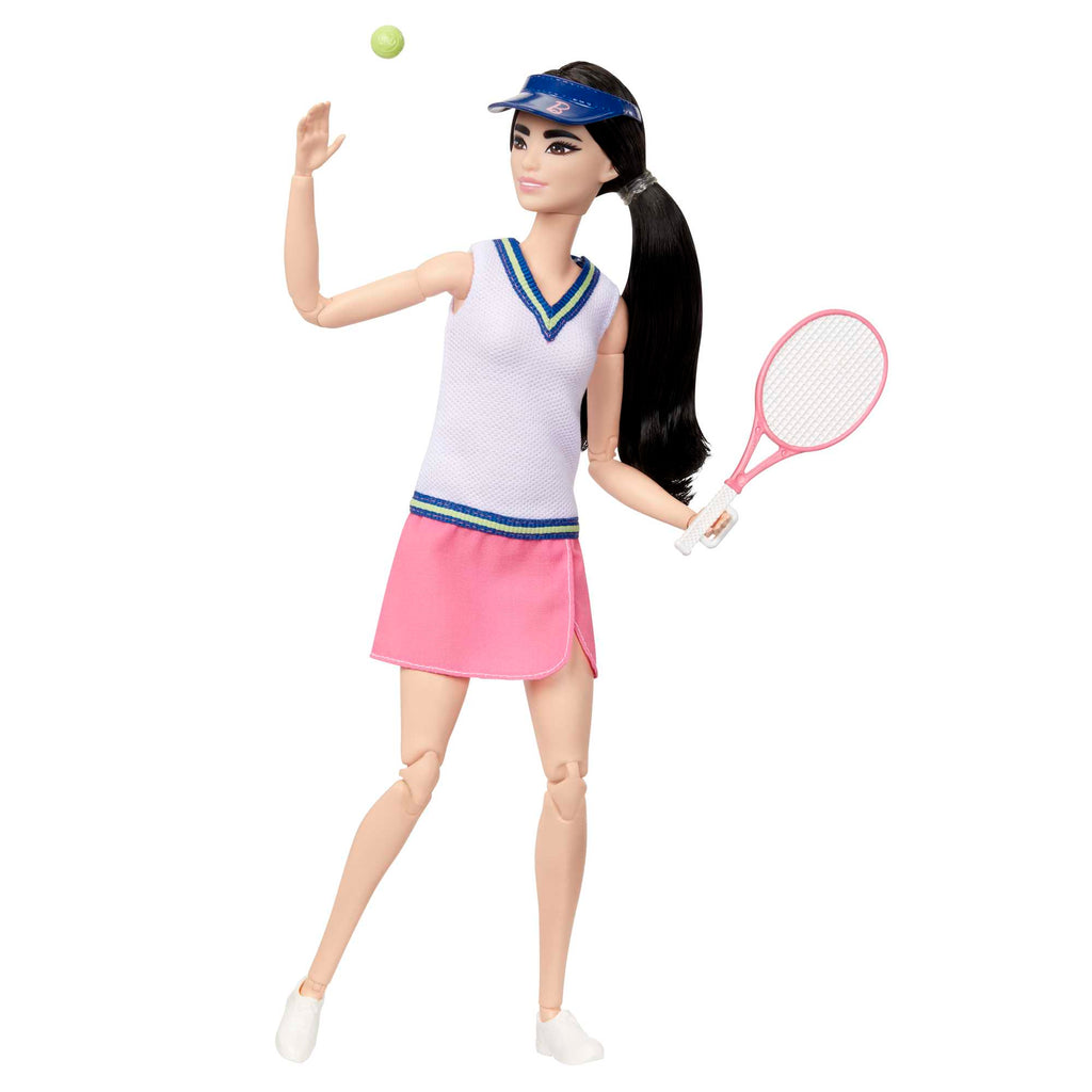 Barbie® Tenisçi bebek ve aksesuarları, raketi ve topuyla tenisçi kariyer bebeği