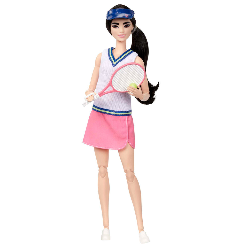 Barbie® Tenisçi bebek ve aksesuarları, raketi ve topuyla tenisçi kariyer bebeği