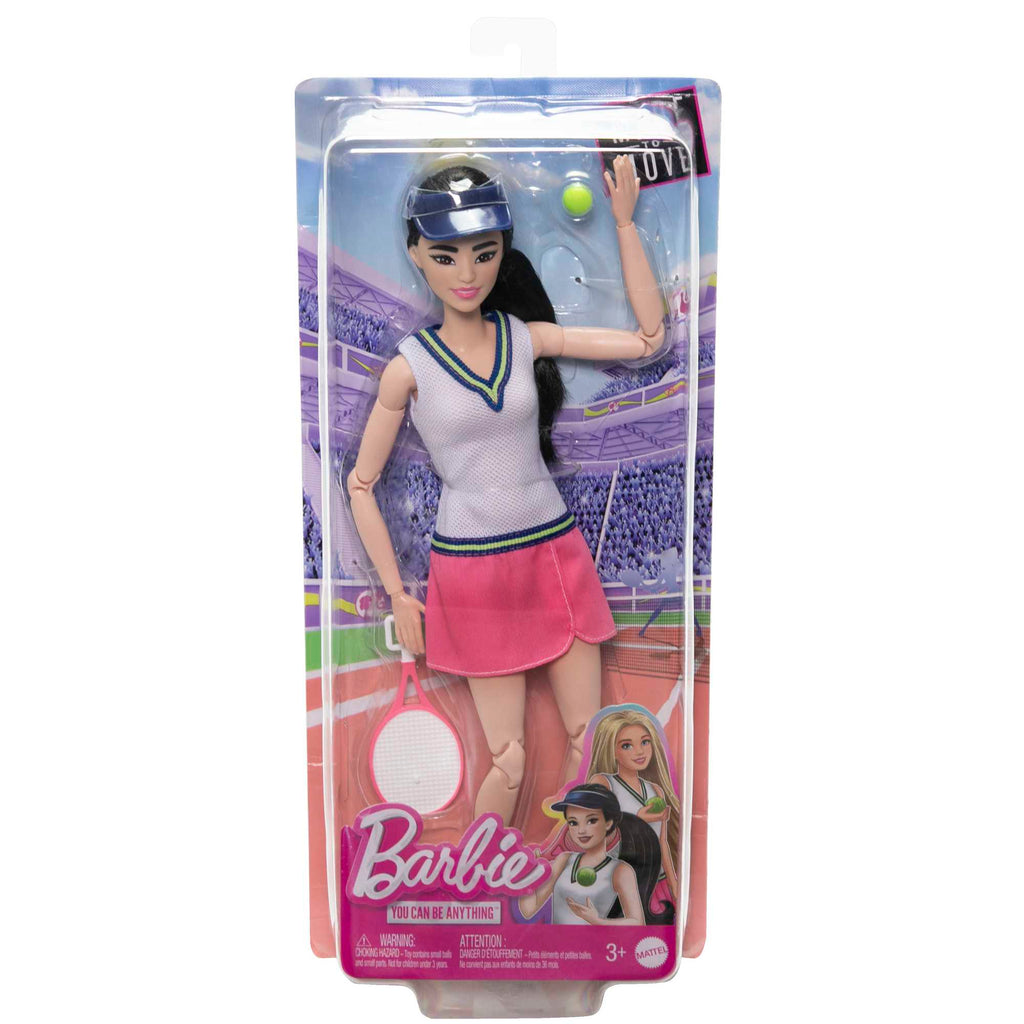Barbie® Tenisçi bebek ve aksesuarları, raketi ve topuyla tenisçi kariyer bebeği