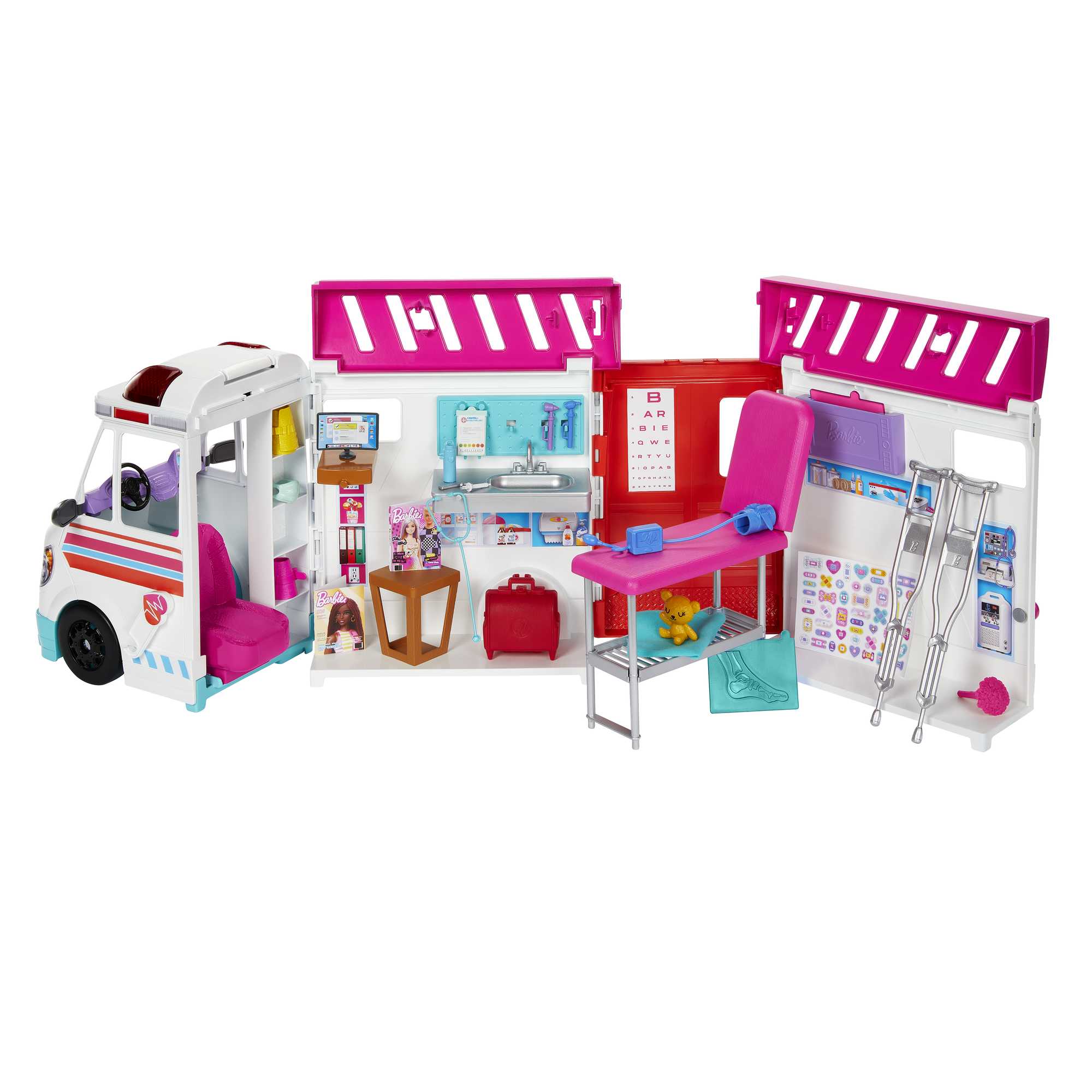 Barbie Ambulans ve Klinik 2'si 1 Arada Oyun Seti