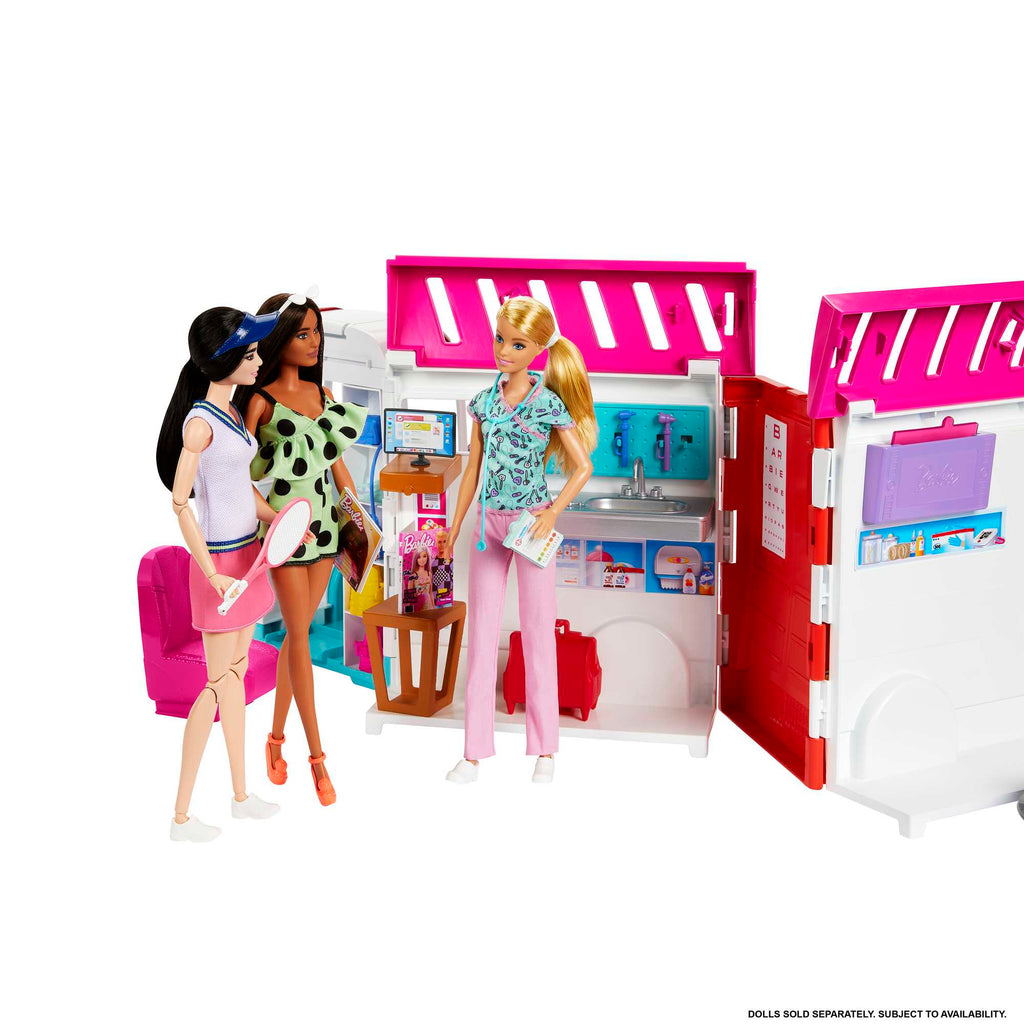 Barbie Ambulans ve Klinik 2'si 1 Arada Oyun Seti