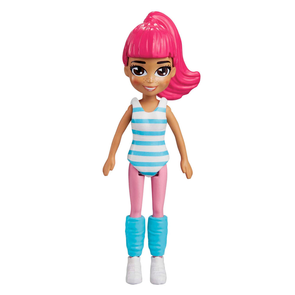 Polly Pocket ve Moda Aksesuarları Oyun Seti Çizgili Yaz, 9 cm Bebek ve Değiştirilebilir Kıyafetler