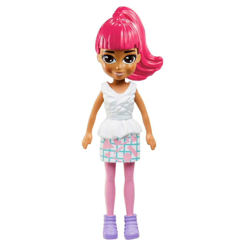 Polly Pocket ve Moda Aksesuarları Oyun Seti Çizgili Yaz, 9 cm Bebek ve Değiştirilebilir Kıyafetler