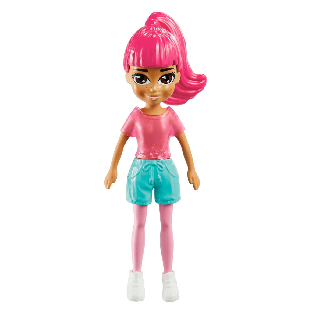 Polly Pocket ve Moda Aksesuarları Oyun Seti Çizgili Yaz, 9 cm Bebek ve Değiştirilebilir Kıyafetler