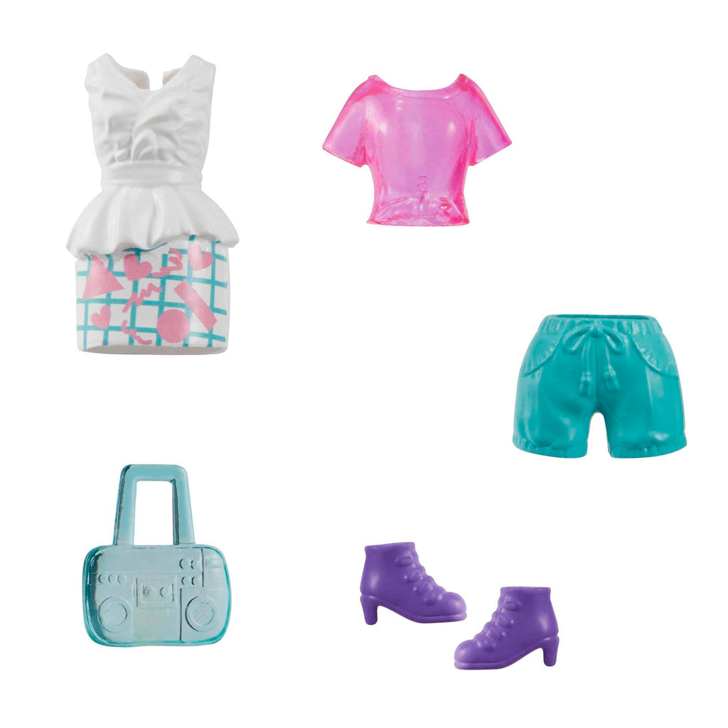Polly Pocket ve Moda Aksesuarları Oyun Seti Çizgili Yaz, 9 cm Bebek ve Değiştirilebilir Kıyafetler