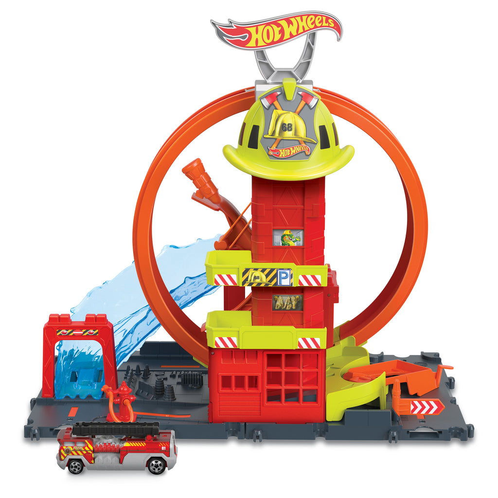 Hot Wheels City Çember Pistli İtfaiye İstasyonu Oyun Seti (1 Araba Dahil) HKX41