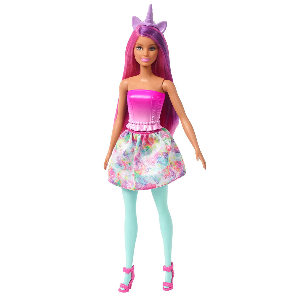 Barbie Dreamtopia Bebek ve Aksesuar Seti – Deniz Kızı Kuyruğu, Etek, Ejderha ve Tek Boynuzlu At