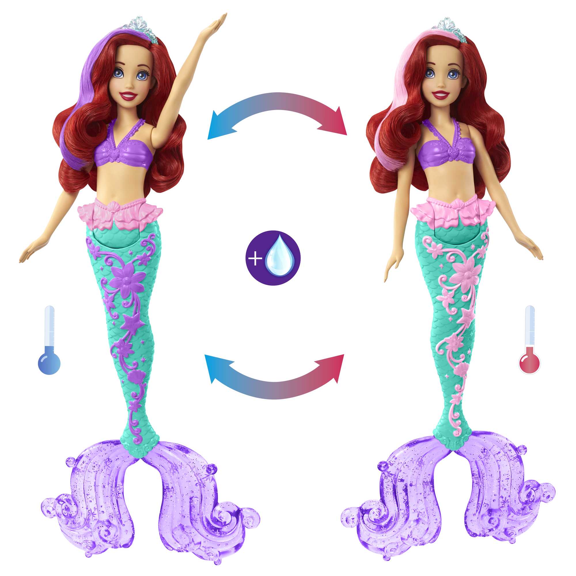 Disney Prenses Muhteşem Renk Değiştiren Saçlı Deniz Kızı Ariel