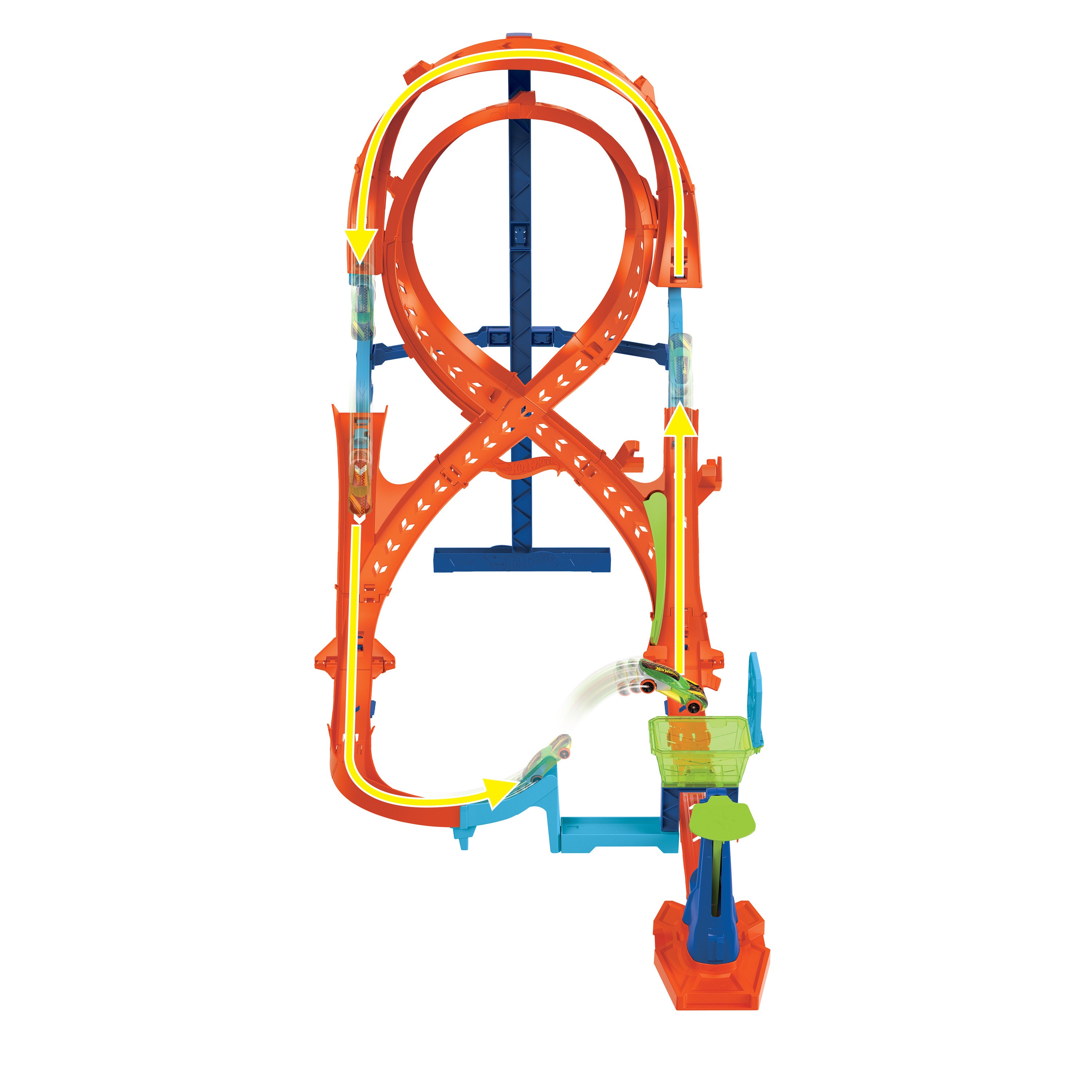 1 adet Hot Wheels® araba ve 8 şeklinde pist içeren Hot Wheels® pist seti