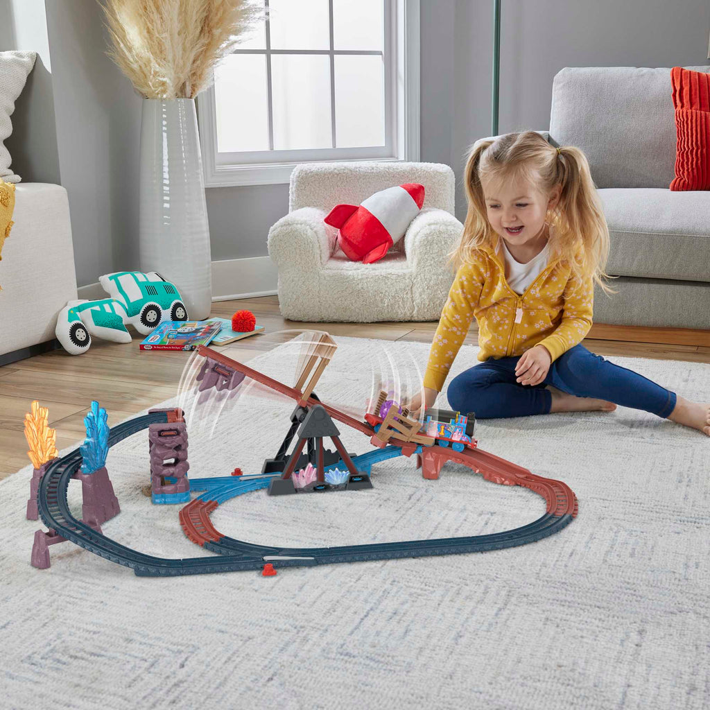Thomas ve Arkadaşları Kristal Mağaraları tren seti, motorlu oyuncak Thomas treni ve 245 cm ray