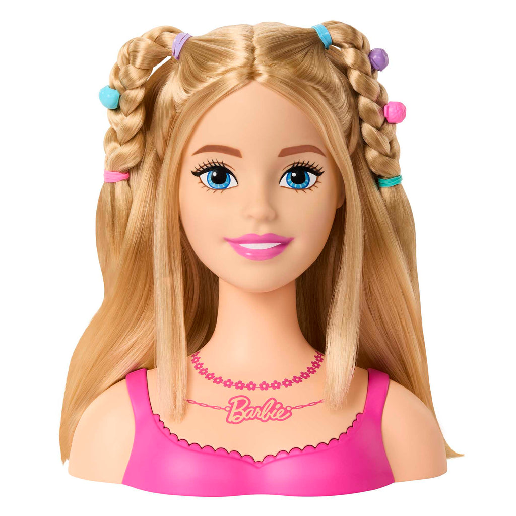 Barbie® Saç Tasarımı Büstü, sarı saç ve renkli 20 aksesuar