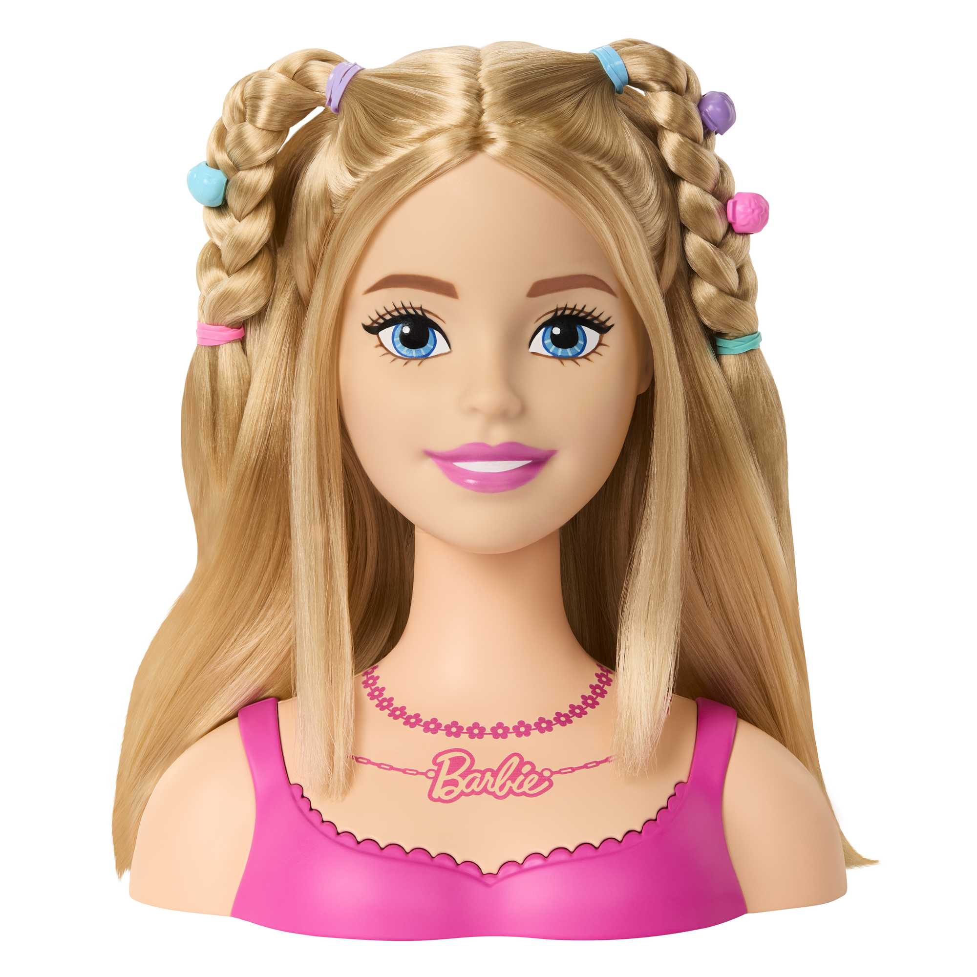 Barbie® Saç Tasarımı Büstü, sarı saç ve renkli 20 aksesuar