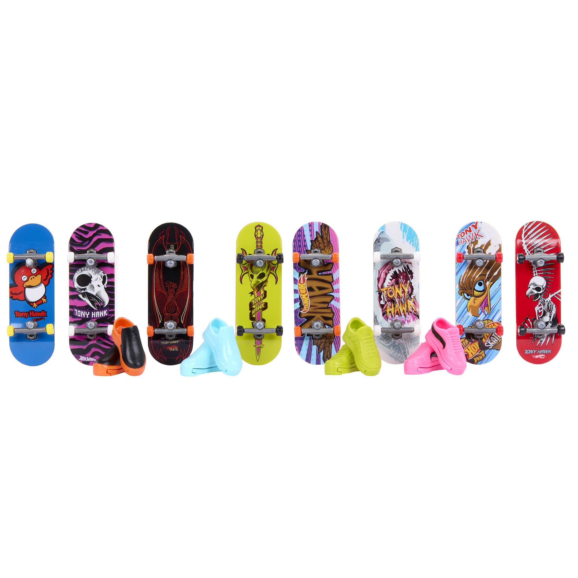 Hot Wheels Skate™ 8'li Tony Hawk temalı parmak kaykayı ve ayakkabı seti