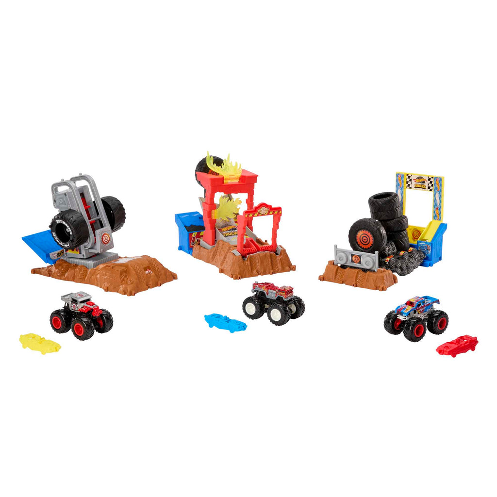 1 adet Monster Truck içeren Hot Wheels Monster Trucks Arenada Mücadeleye Başlangıç Seti