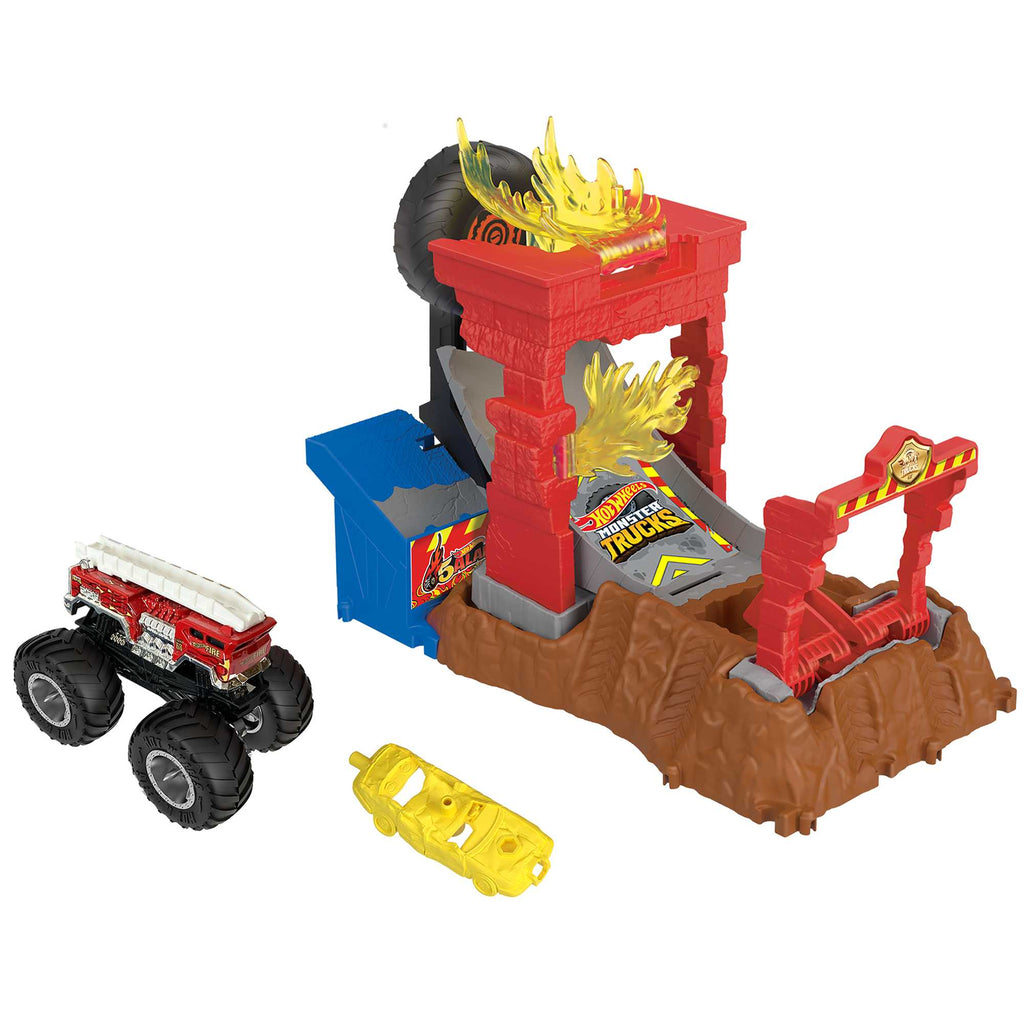 Hot Wheels Canavar Kamyonlar Arena Smashers Yangın Mücadelesi Oyun Seti