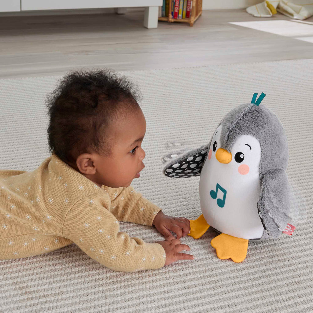 Fisher-Price Peluş Karın Üstünde Oynama Oyuncağı, Fisher-Price Sevimli Penguen, Yenidoğan Müzikli Oyuncak