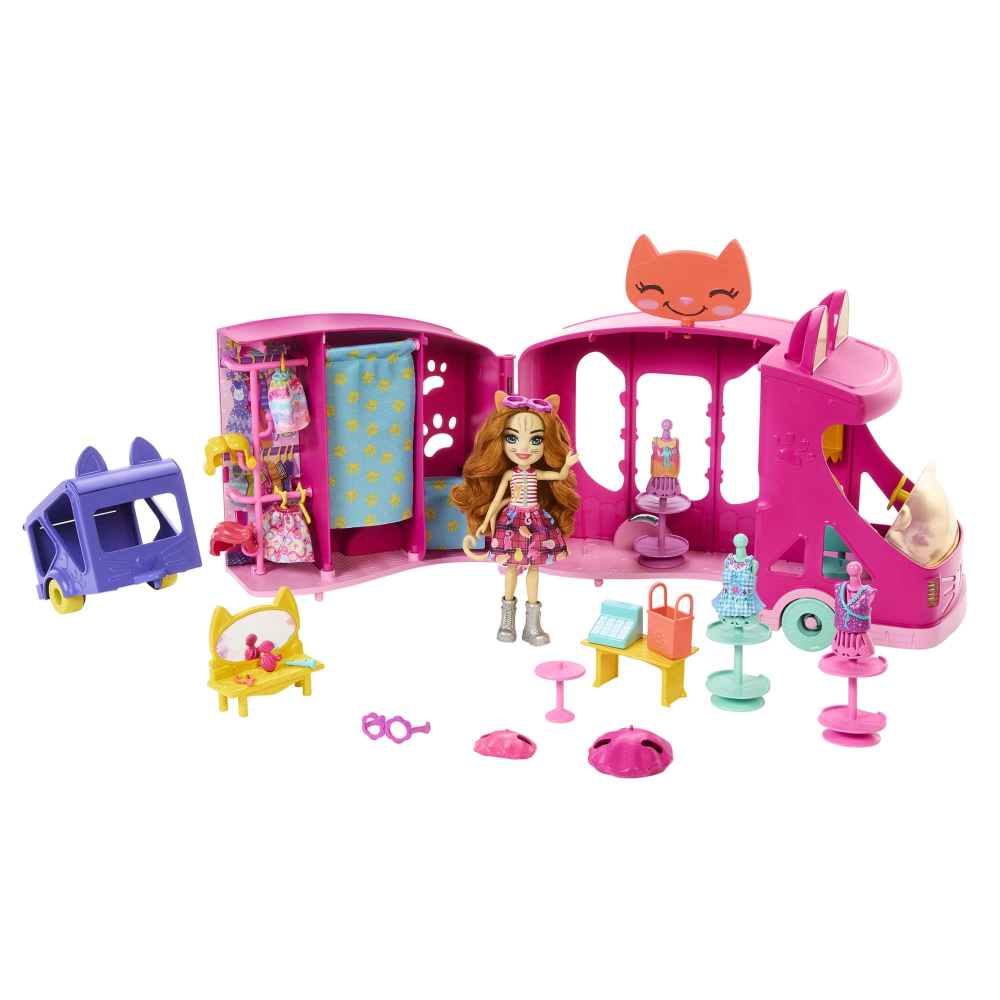 Enchantimals™ bebek ve aksesuarlar, oyun seti, moda otobüsü
