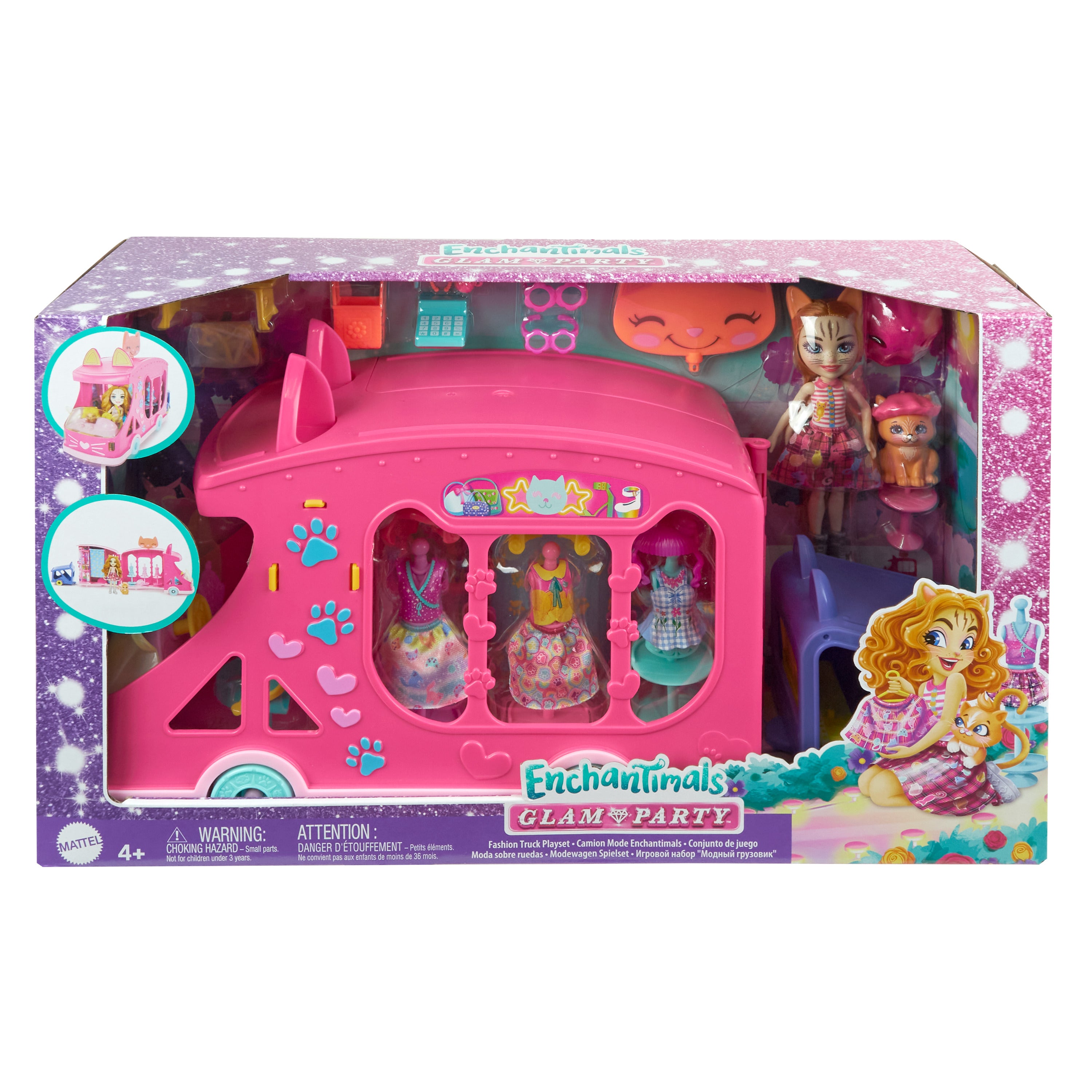 Enchantimals™ bebek ve aksesuarlar, oyun seti, moda otobüsü