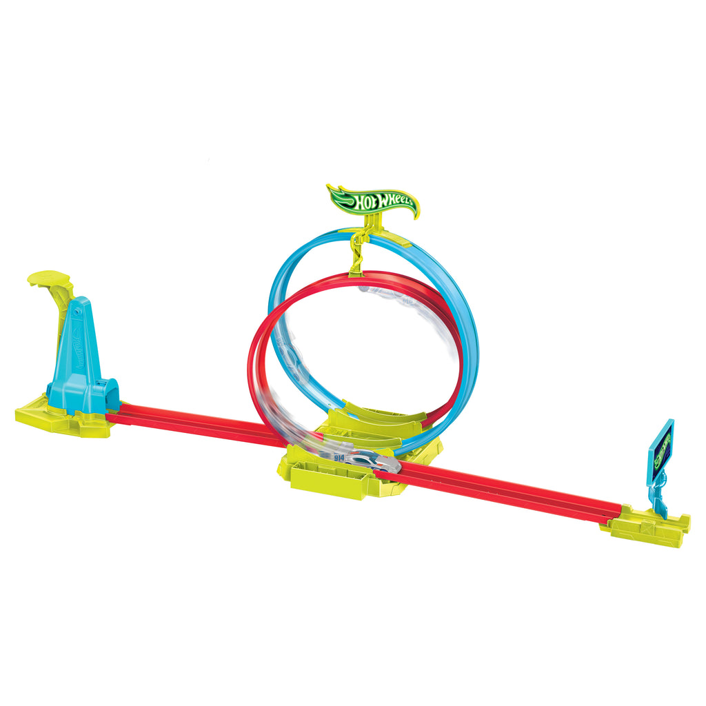 Hot Wheels Neon Yarışlar Çifte Çemberde Yarış Seti, 1 Hot Wheels® Araba
