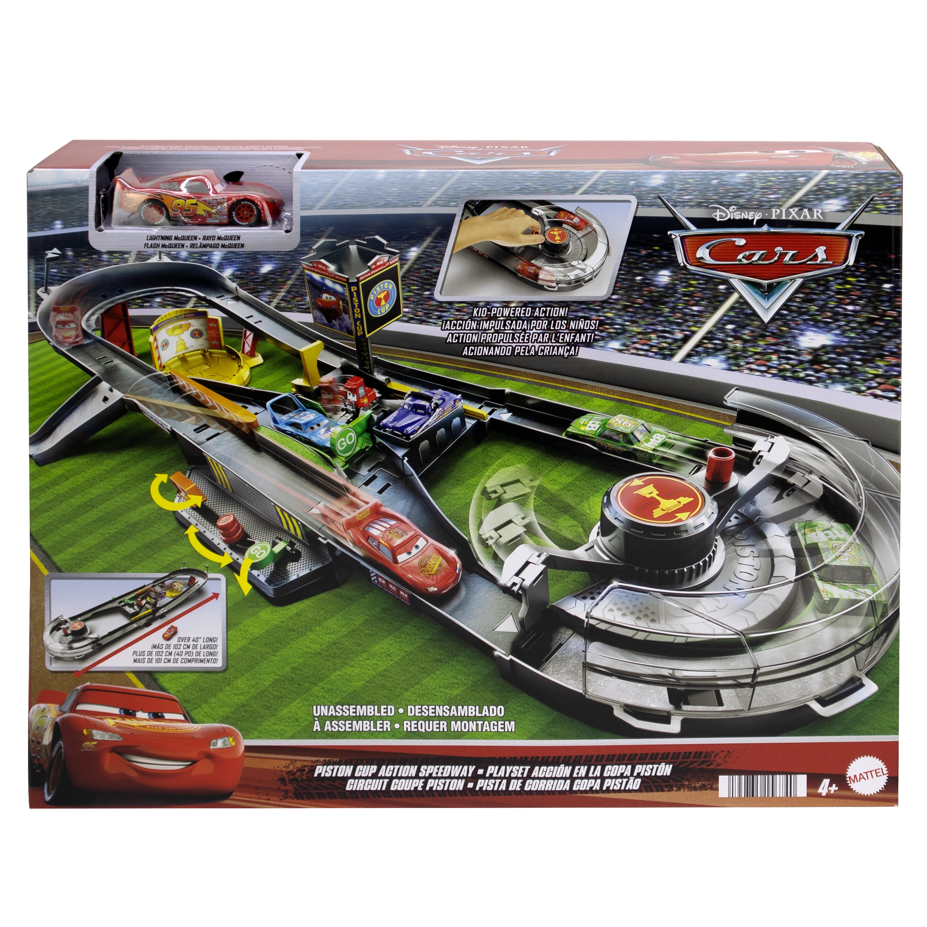 Cars Piston Kupası Yarış Seti, Oyuncak Araba ile 1:55 Ölçekli Pist Seti