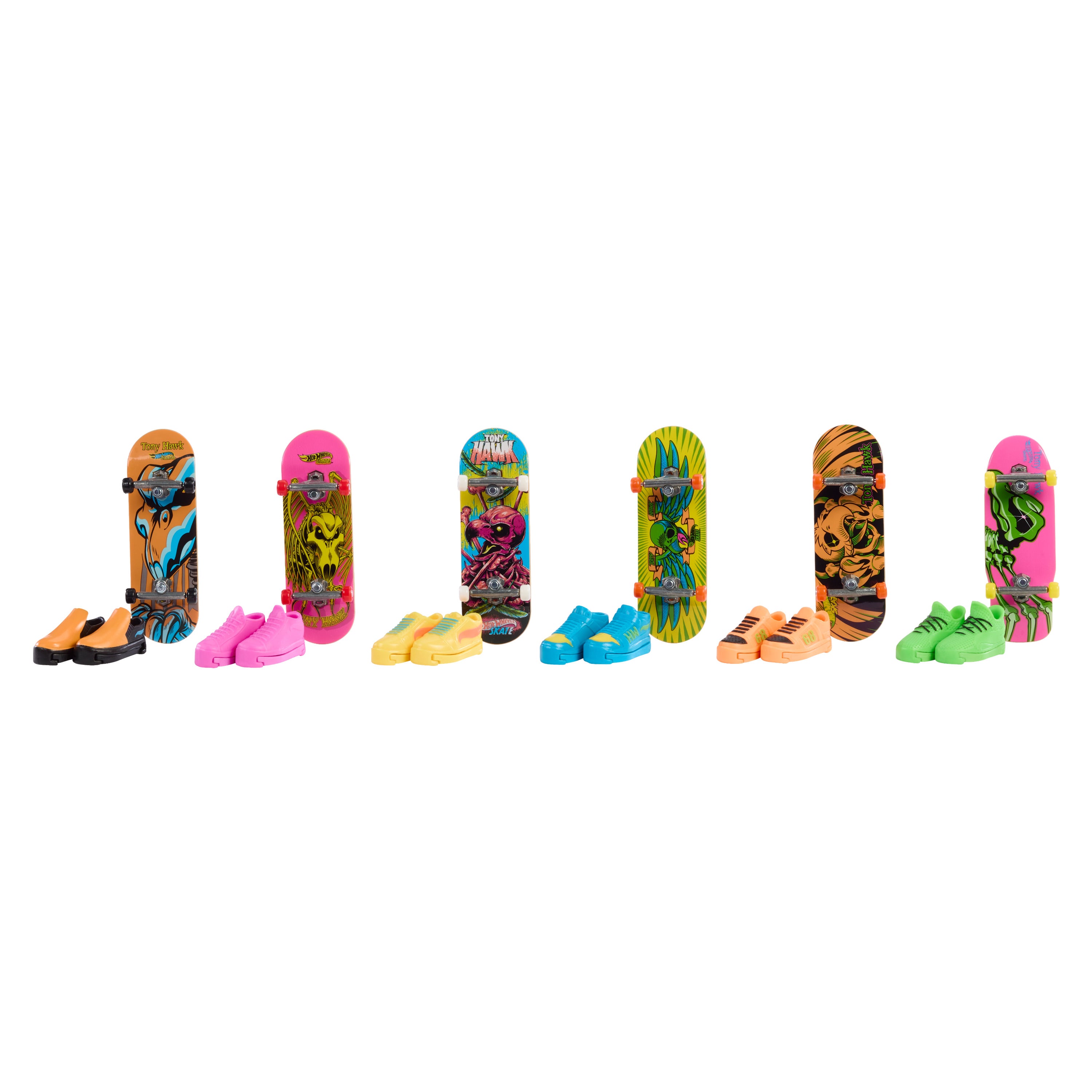 Hot Wheels Skate™ Neon Tony Hawk parmak kaykayı ve çıkarılabilir kaykay ayakkabısı