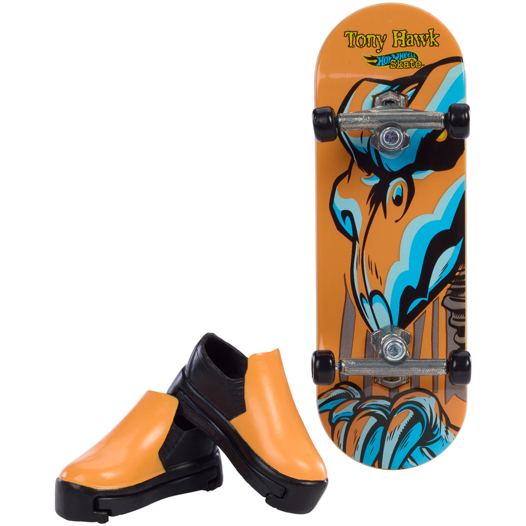 Hot Wheels Skate™ Neon Tony Hawk parmak kaykayı ve çıkarılabilir kaykay ayakkabısı