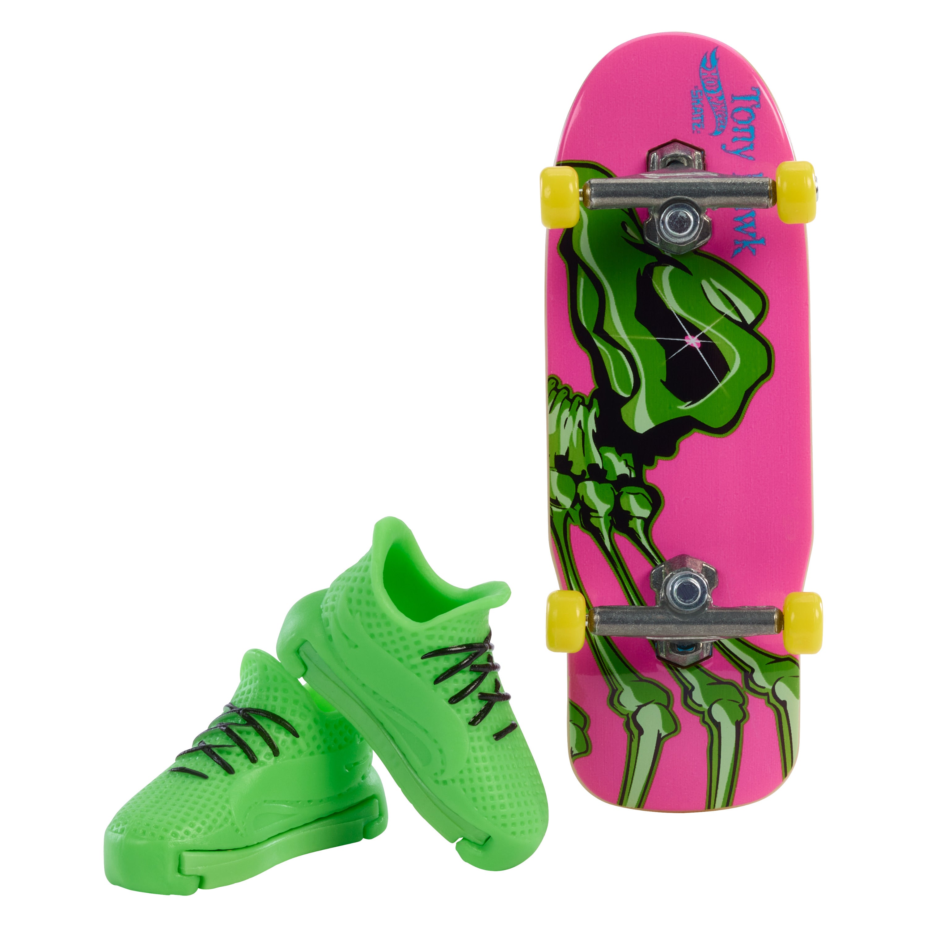 Hot Wheels Skate™ Neon Tony Hawk parmak kaykayı ve çıkarılabilir kaykay ayakkabısı