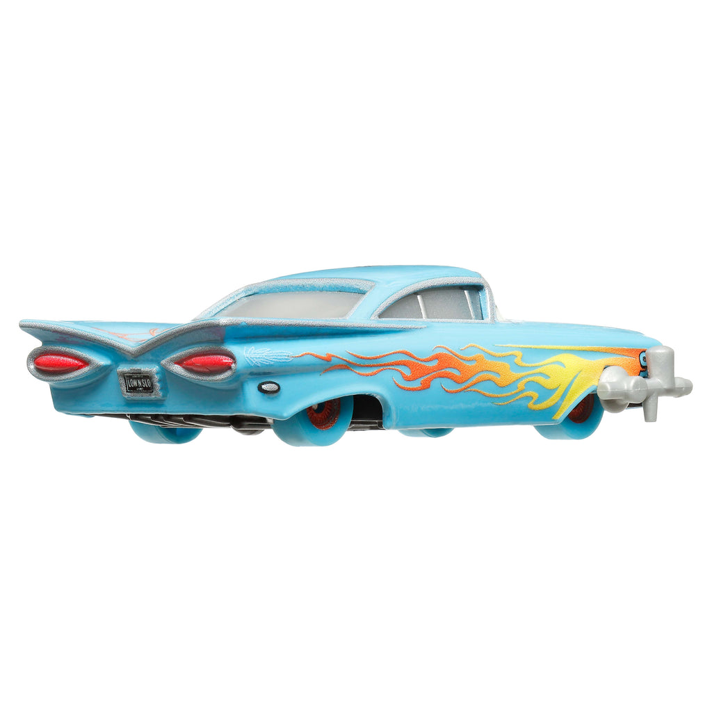 Disney ve Pixar Cars Parlak Yarışçılar araçları karanlıkta paylayan, 1:55 ölçekli metal oyuncak arabalar içerir.