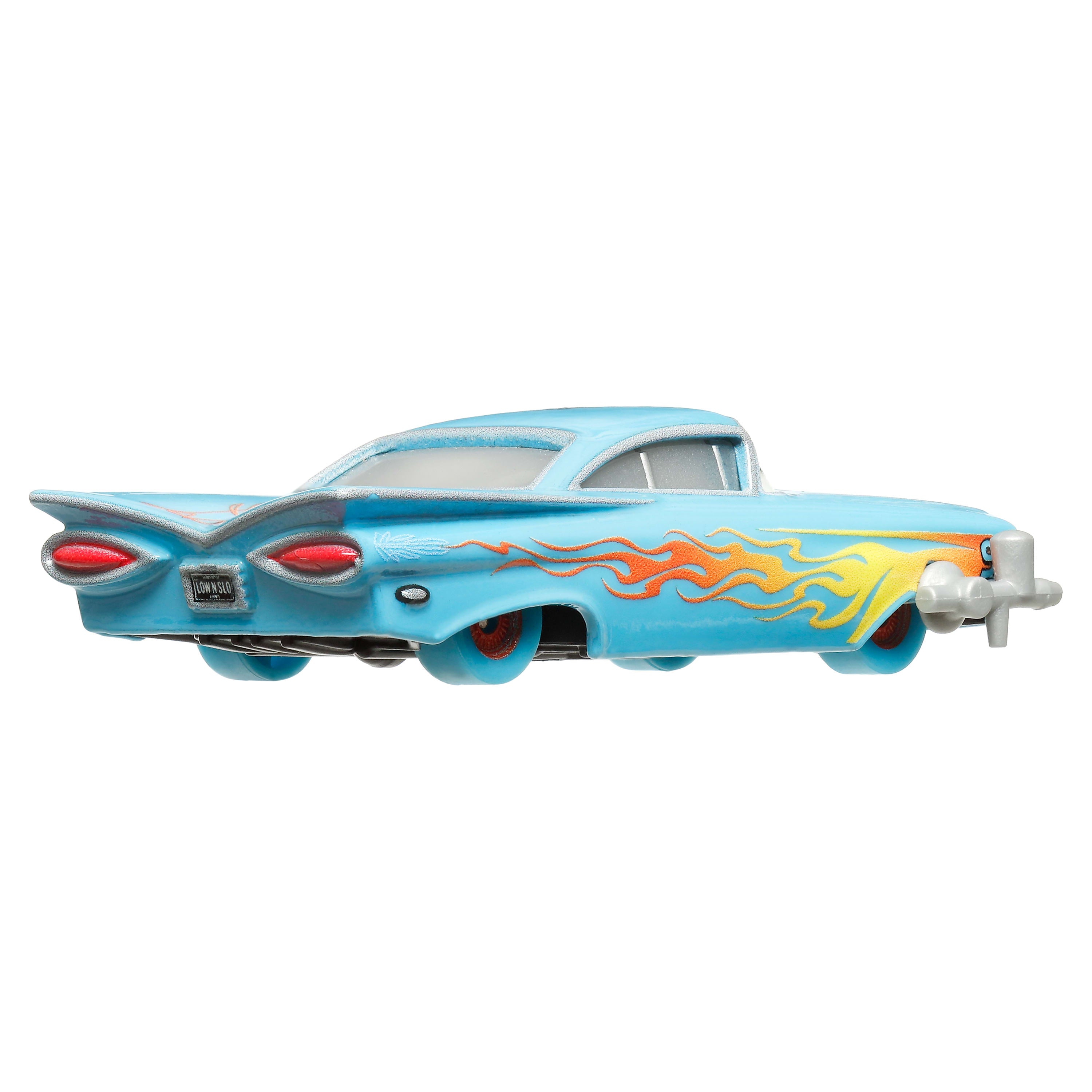 Disney ve Pixar Cars Parlak Yarışçılar araçları karanlıkta paylayan, 1:55 ölçekli metal oyuncak arabalar içerir.