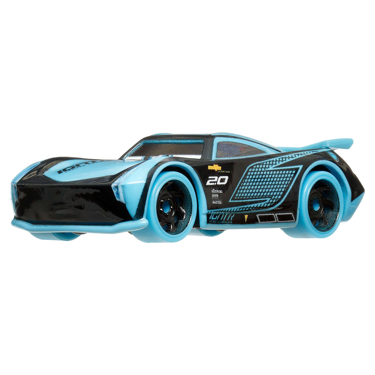 Disney ve Pixar Cars Parlak Yarışçılar araçları karanlıkta paylayan, 1:55 ölçekli metal oyuncak arabalar içerir.