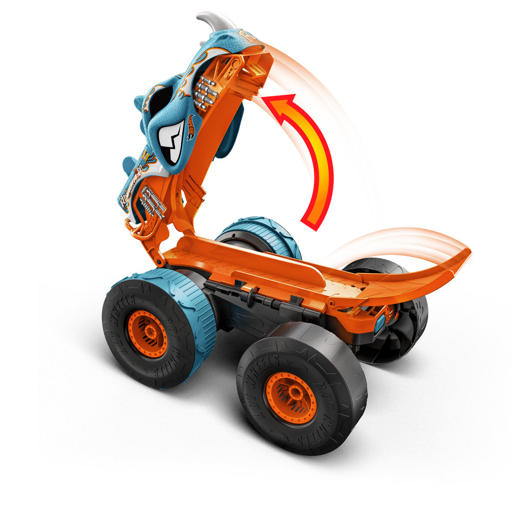 1:12 ölçekli Hot Wheels® Monster Trucks HW Uzaktan Kumandayla Dönüşen Rhinomite™ ve 1:64 ölçekli oyuncak kamyon