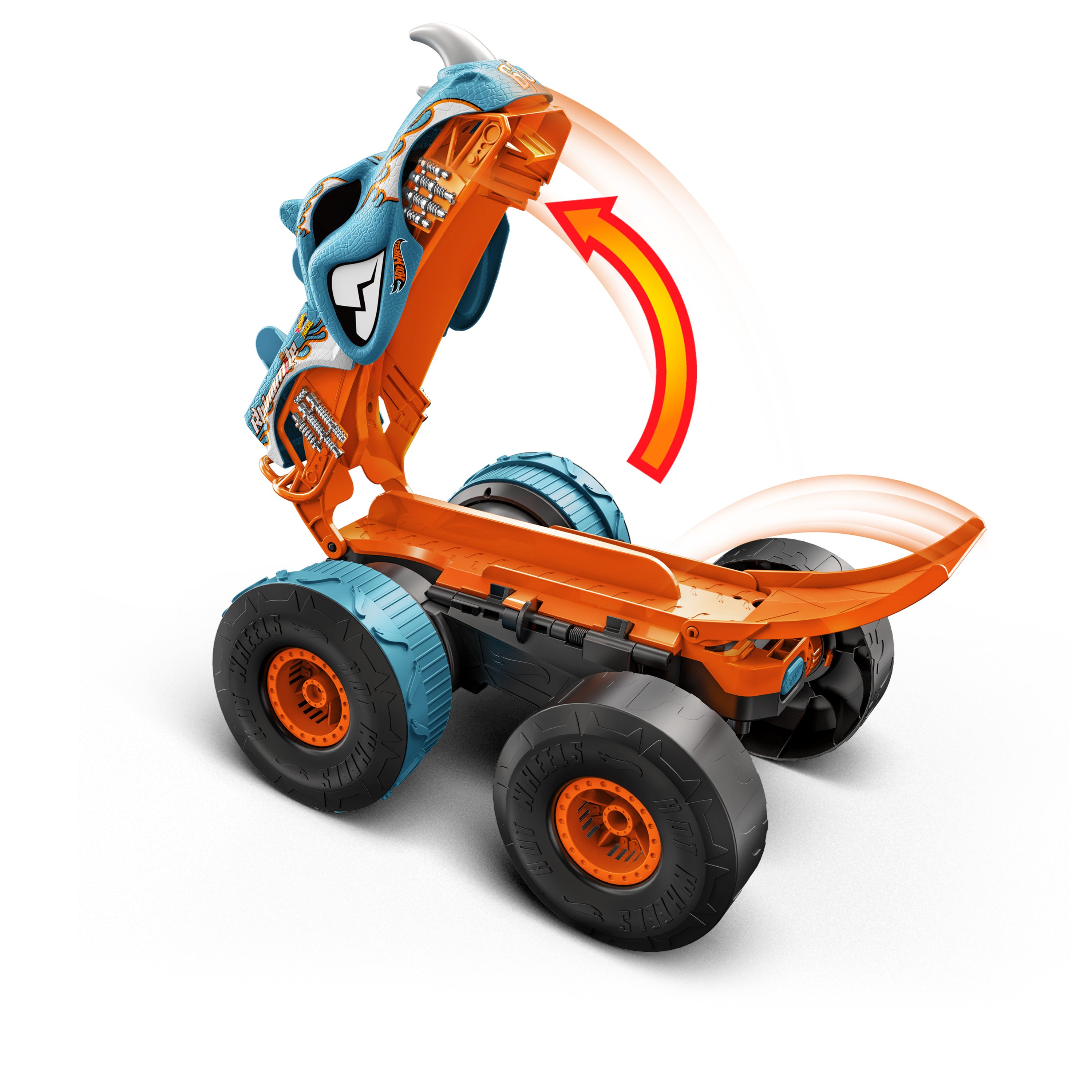 1:12 ölçekli Hot Wheels® Monster Trucks HW Uzaktan Kumandayla Dönüşen Rhinomite™ ve 1:64 ölçekli oyuncak kamyon
