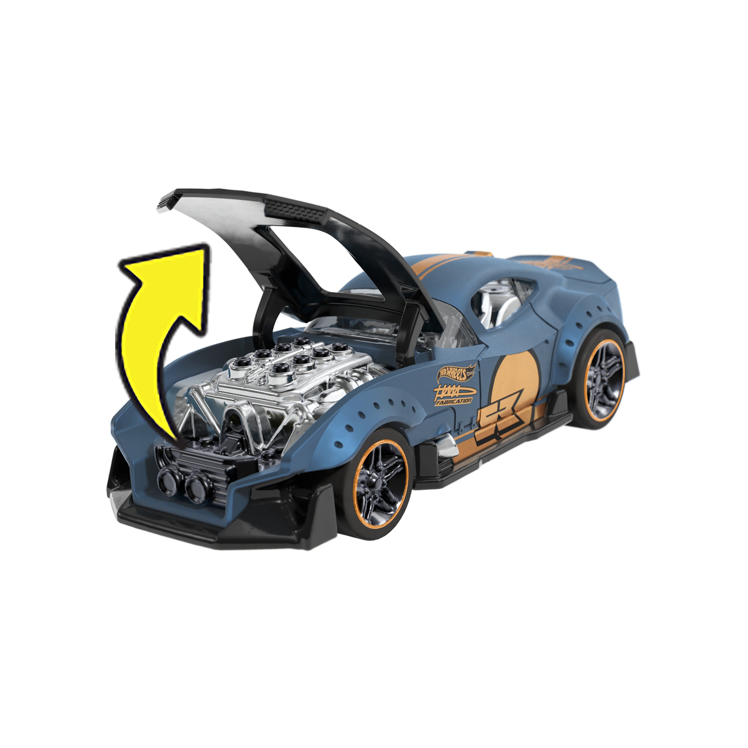 Hot Wheels® Çek ve Bırak Heyecanı™ 1:43 ölçekli oyuncak araba, yarışa başlamak için arabayı çekip bırakın