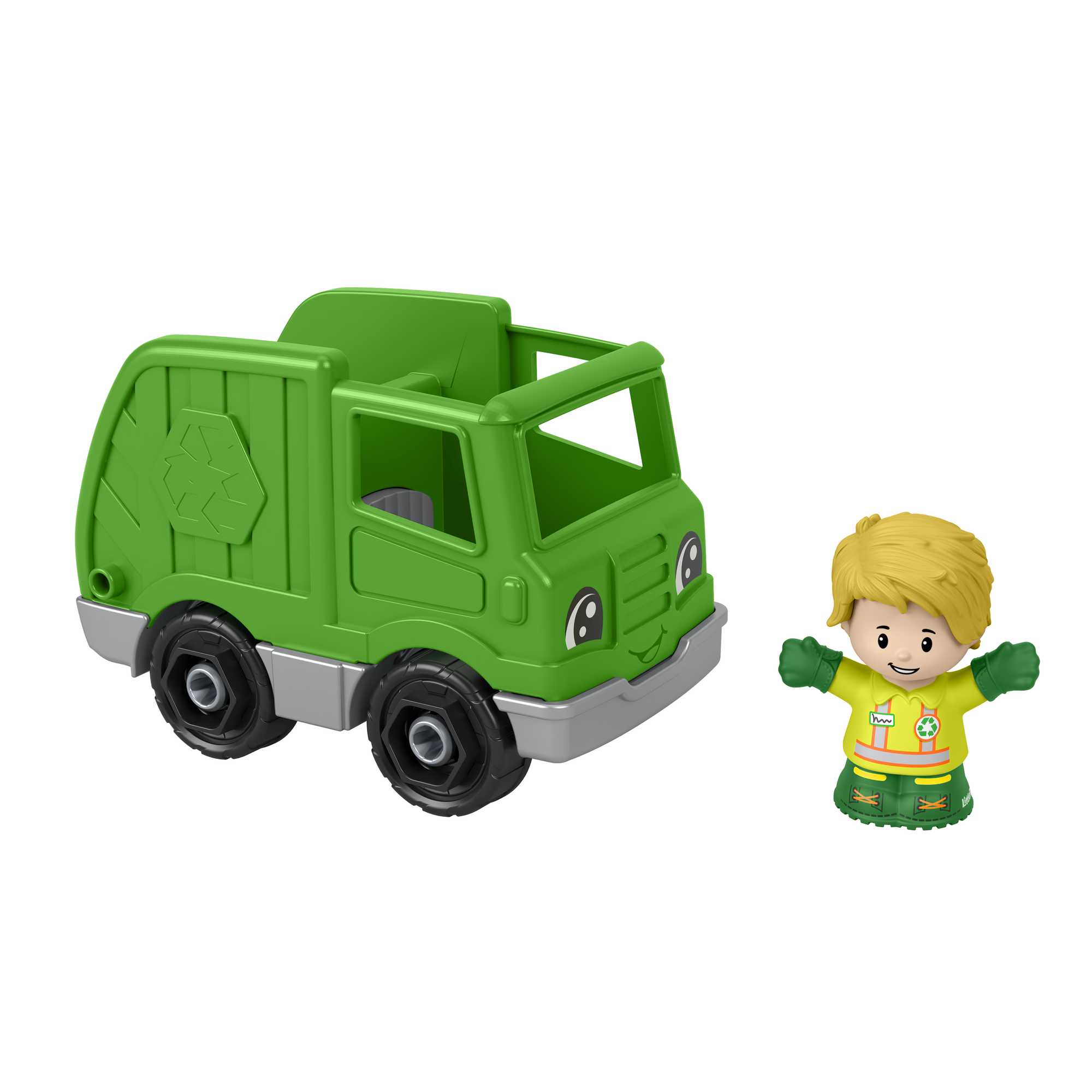 Little People Geri Dönüşüm Kamyonu, 1-5 yaş çocuklar için figürlü oyuncak araç seti
