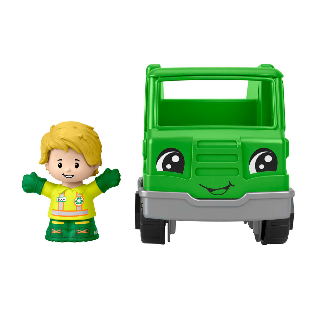 Little People Geri Dönüşüm Kamyonu, 1-5 yaş çocuklar için figürlü oyuncak araç seti
