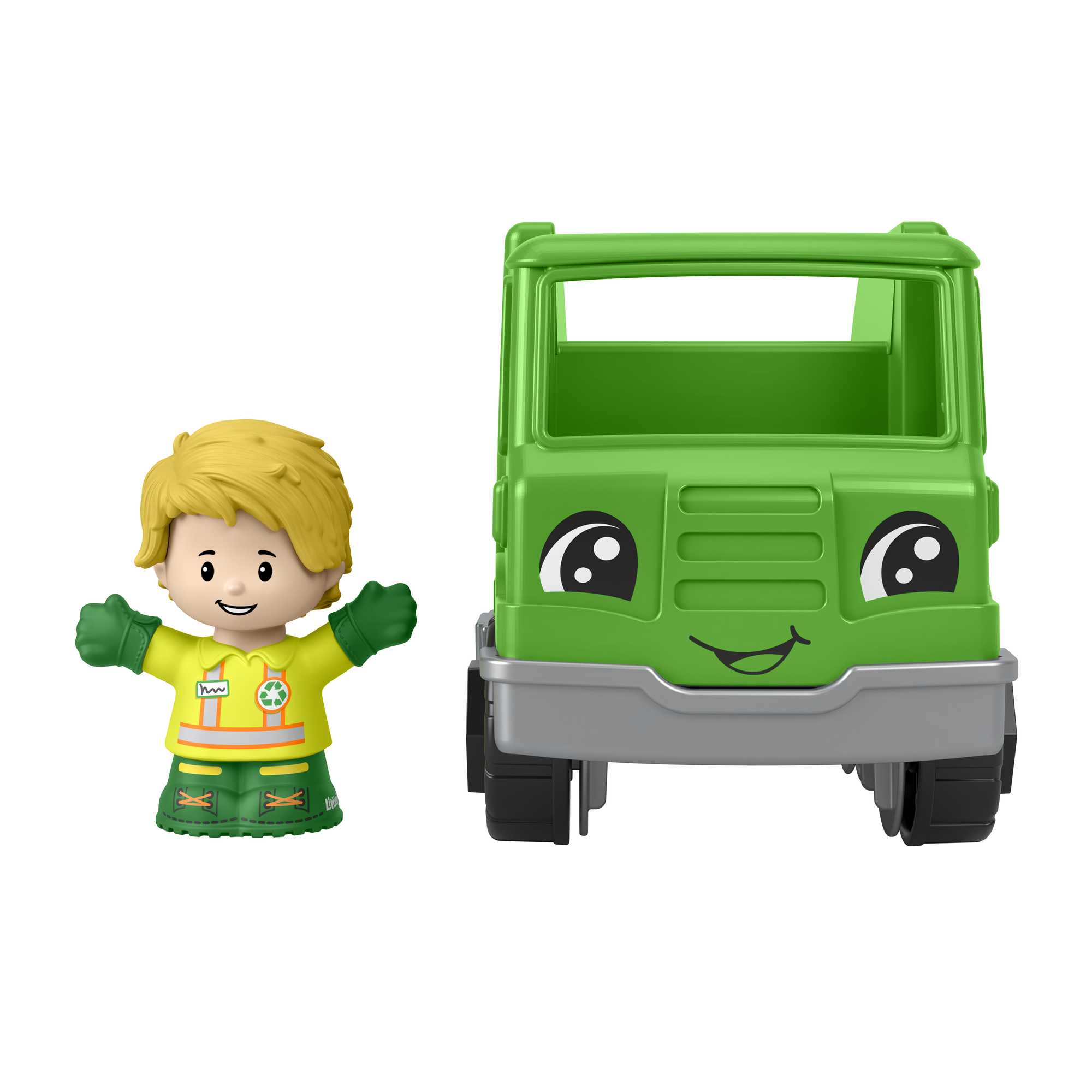 Little People Geri Dönüşüm Kamyonu, 1-5 yaş çocuklar için figürlü oyuncak araç seti