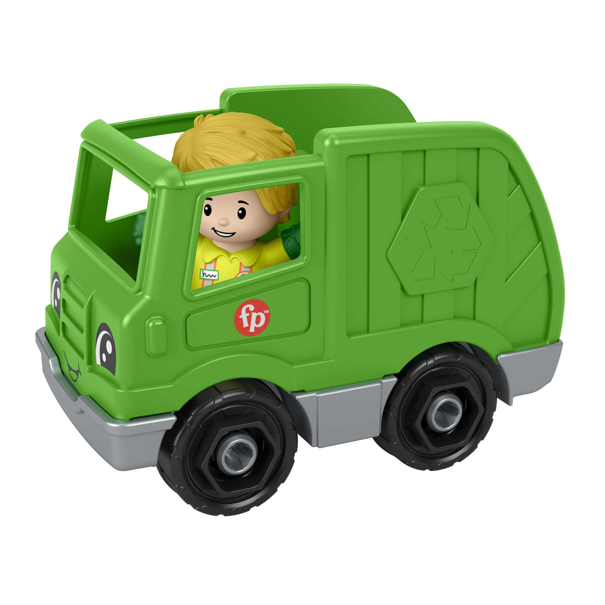 Little People Geri Dönüşüm Kamyonu, 1-5 yaş çocuklar için figürlü oyuncak araç seti