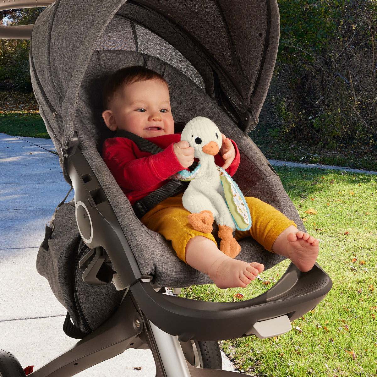 Fisher Price Sevimli Kaz, yenidoğanlar için duyusal gelişime yardımcı, sesli oyuncak