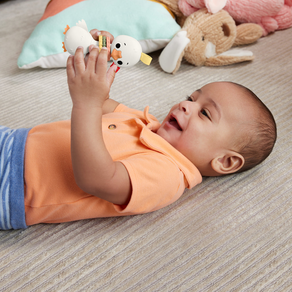 Fisher-Price Sensimals Clack & Quack Kaz Çıngırağı - Duyusal Bebek Oyuncağı (3 Ay+)