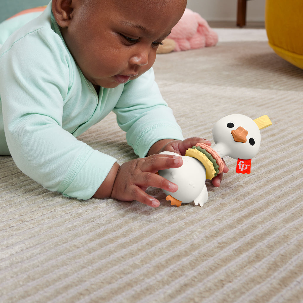 Fisher-Price Sensimals Clack & Quack Kaz Çıngırağı - Duyusal Bebek Oyuncağı (3 Ay+)
