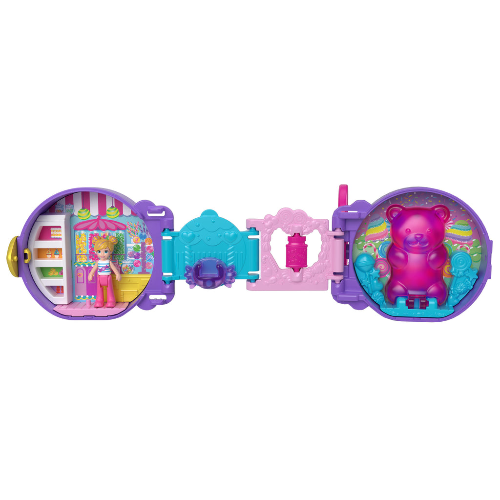 1 bebek, hareketli parçalar ve taşıma sapı dahil Polly Pocket Seyahat Eğlencesi mini oyun setleri koleksiyonu (Stiller çeşitlilik gösterebilir.)