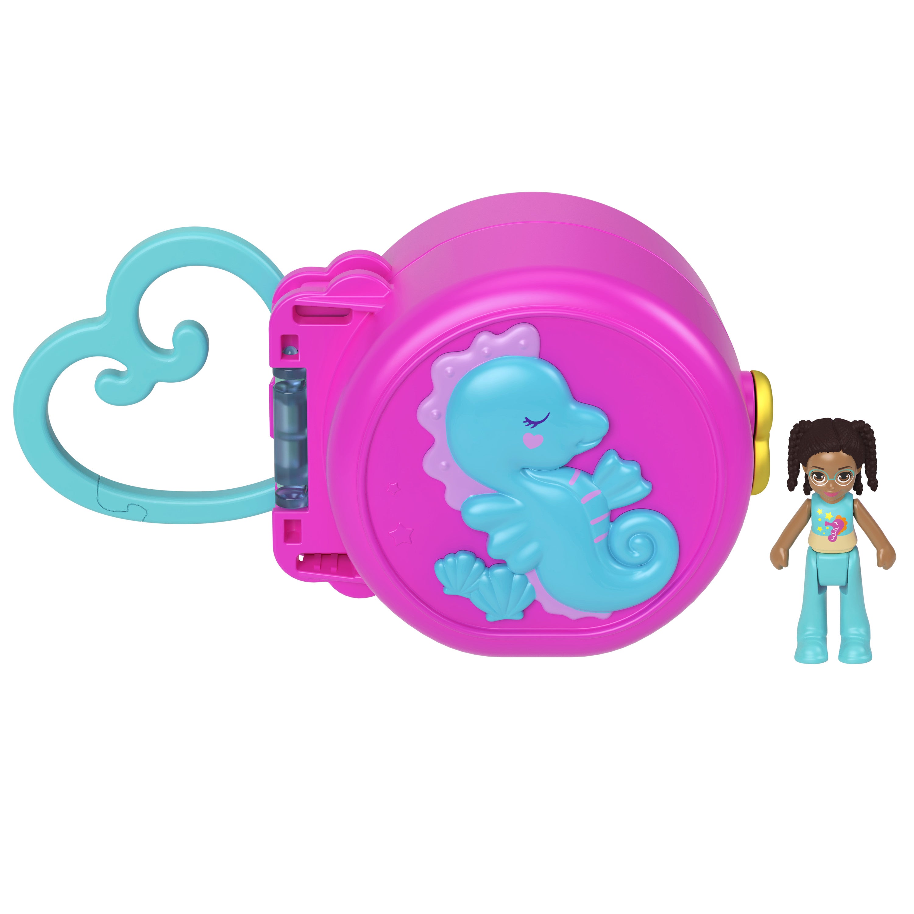 1 bebek, hareketli parçalar ve taşıma sapı dahil Polly Pocket Seyahat Eğlencesi mini oyun setleri koleksiyonu (Stiller çeşitlilik gösterebilir.)