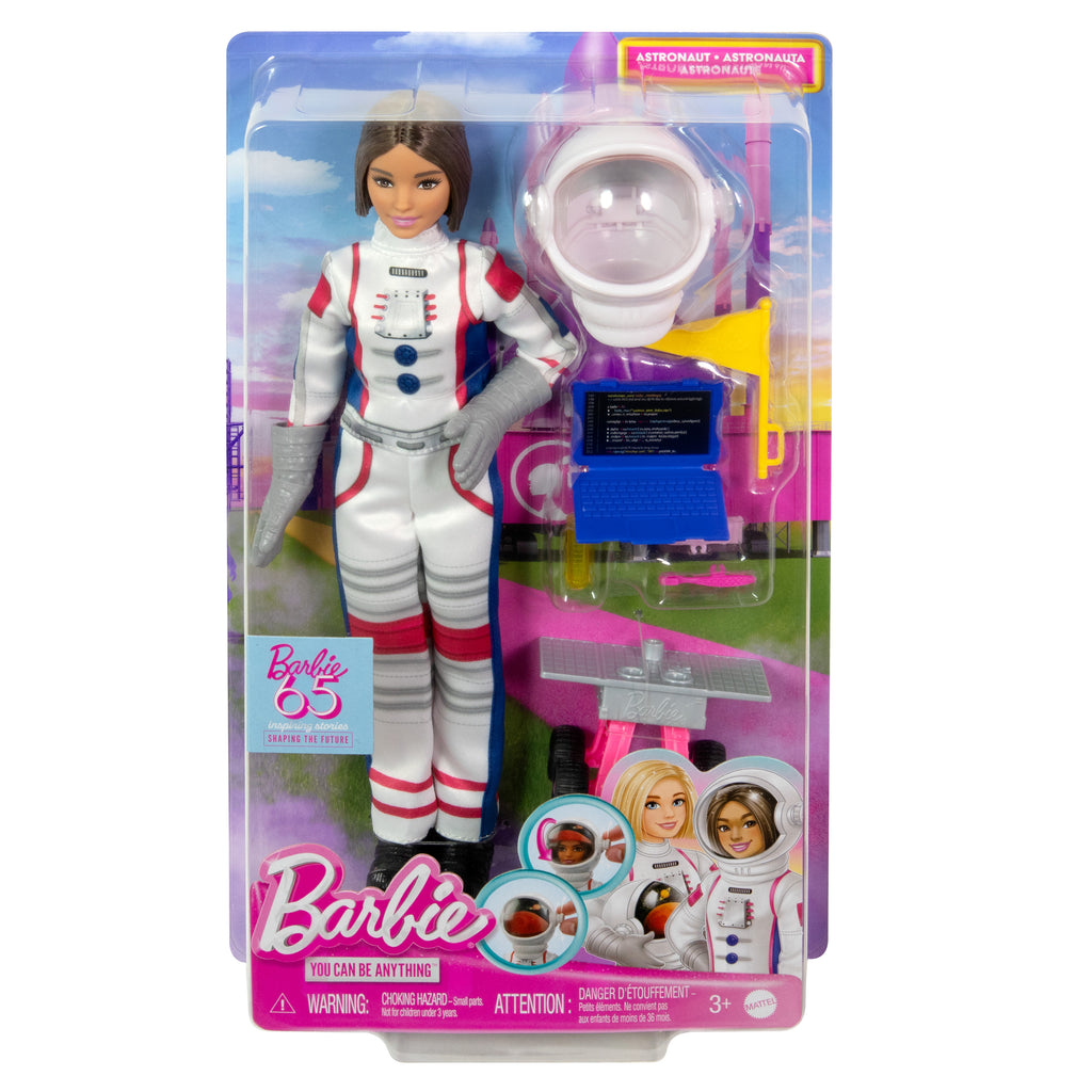 Barbie Deluxe Kariyer Bebek - Astronot, tekerlekli keşif aracı ve uzay kaskı dahil 10 aksesuar