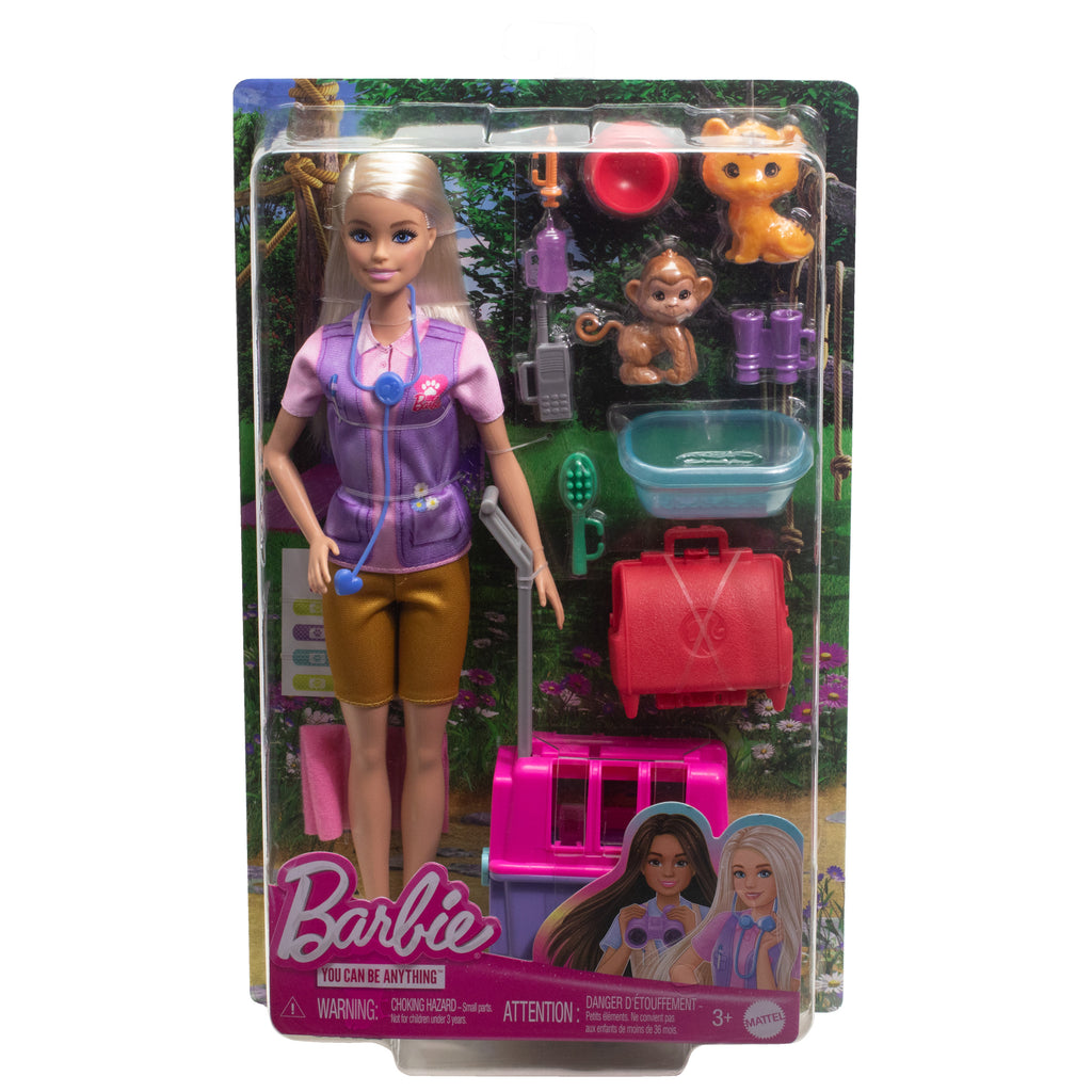 Sarışın bebek, 2 hayan figürü ve aksesuarlar dahil Barbie Hayvan Kurtarma ve İyileştirme oyun seti