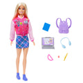 Barbie Okulumu Seviyorum oyuncak seti, 7 aksesuar ve çıkarılabilir kıyafetler giyen sarı saçlı Barbie bebek