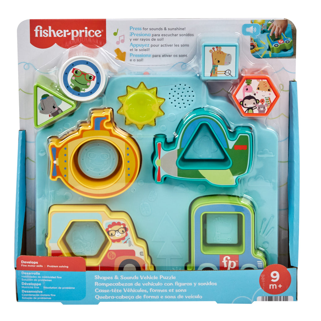 Fisher-Price Şekiller ve Sesler Araç Bulmacası, müzikli ve ışıklı bulmaca ve şekil sıralama oyuncağı