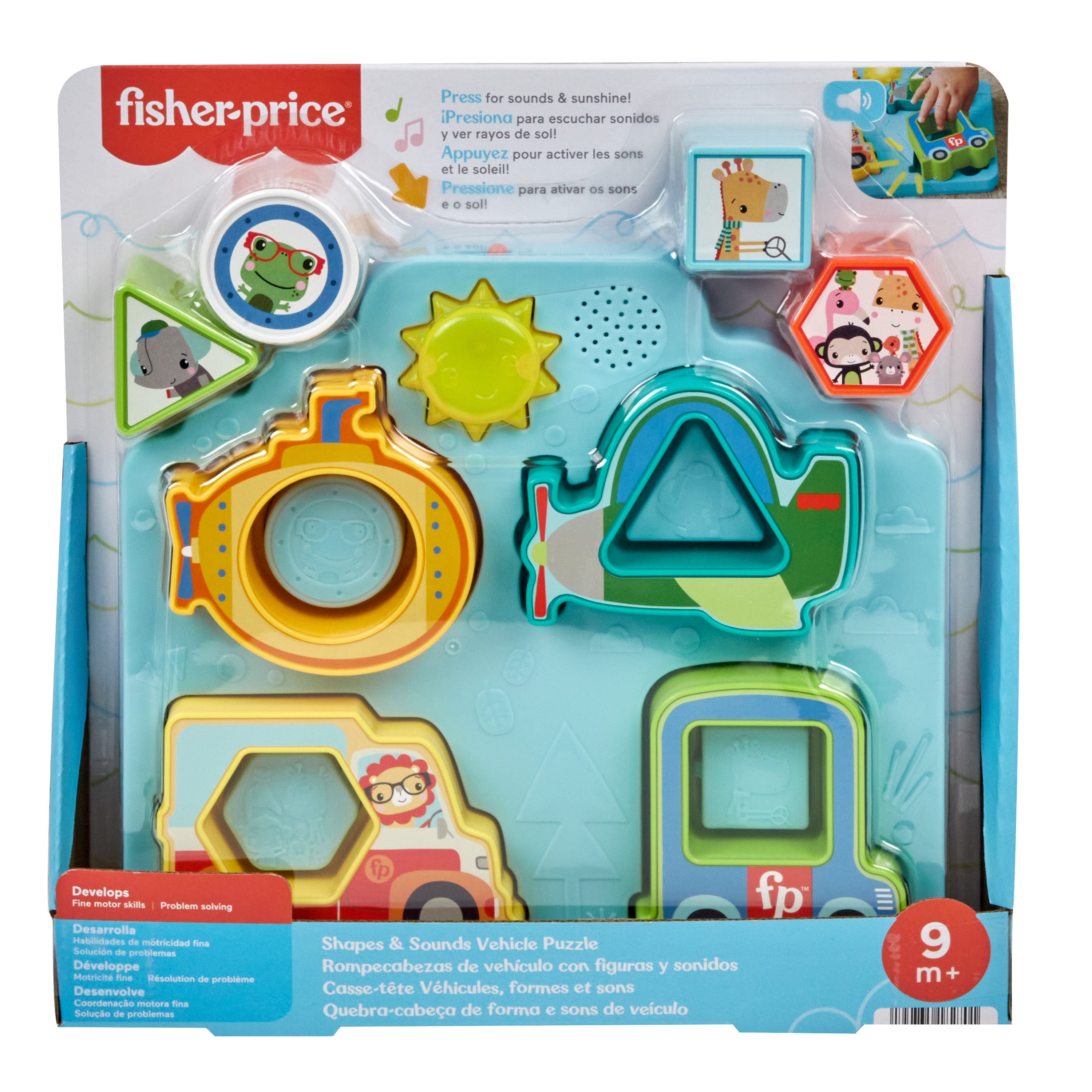 Fisher-Price Şekiller ve Sesler Araç Bulmacası, müzikli ve ışıklı bulmaca ve şekil sıralama oyuncağı